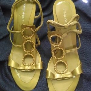 Gold heel sandal